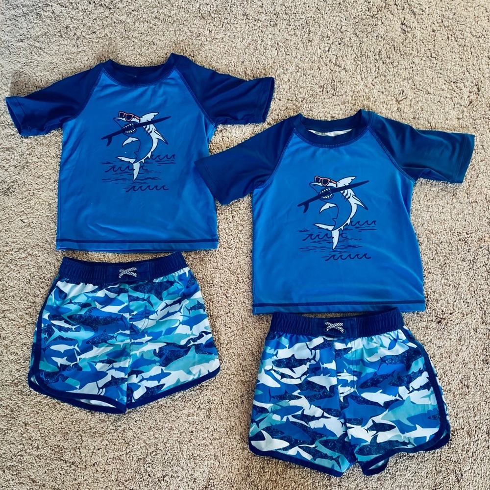 MATCHING Toddler Blue Shark Swim Set